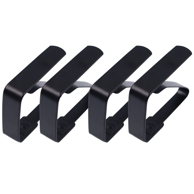 Jaxbo 4 Pieces Tablecloth Clips, Tablecloth Holders, Stainless Steel Table Cover Clamps, Suitable for Parties, Picnics, Restaurants & Weddings (Black) - Image 1